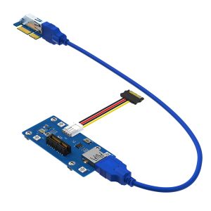 PCI-E 1X Riser Card 22cm with Magnetic Foot Pads and LED