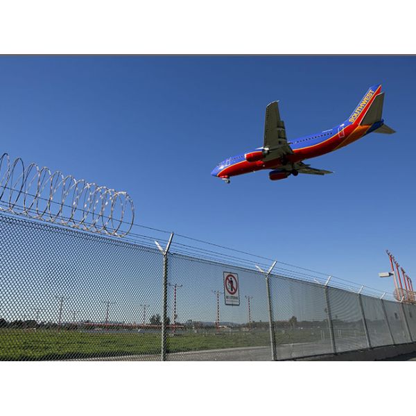 Airport Perimeter Fence 3.5mm Hot Dipped Galvanized 2.4m Height