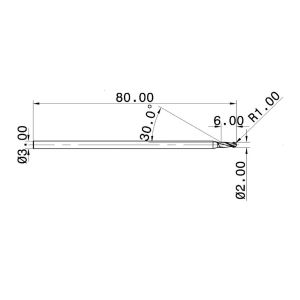 65HRC 2 Flutes Long Solid Carbide Ball Nose End Mill
