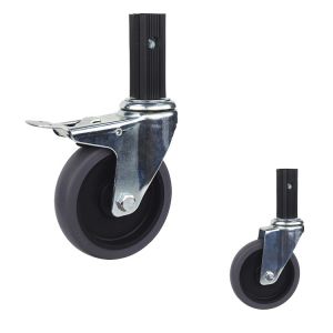 TPR Square Expanding Stem Caster , 4 Inch Lockable Trolley Wheels