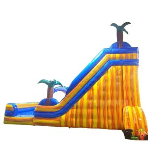 Digital Printing Inflatable Water Slide Custom Tropical Backyard Waterslide with