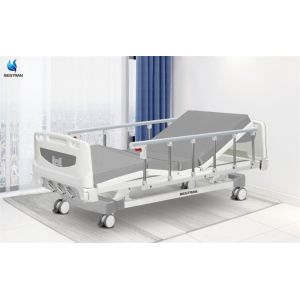 Hospital Room Manual Patient Bed With Six Position Aluminum Alloy Side Rails Mattress