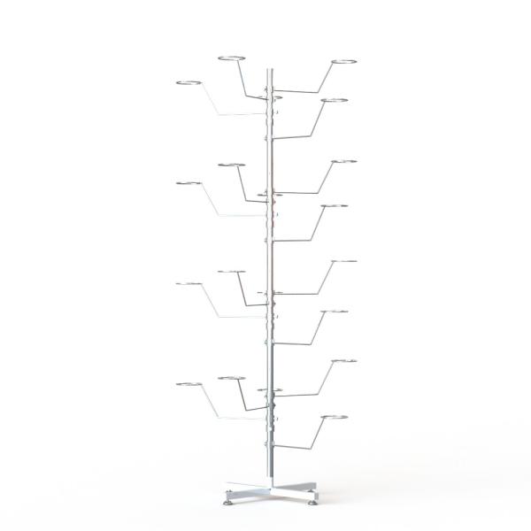 Quality Chrome Adjustable 20 Hooks Tree Display Stand For Hats Caps Display Rack wholesale