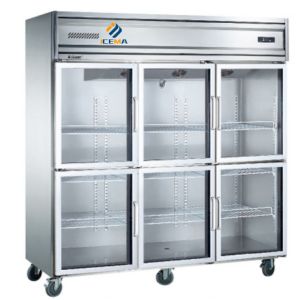 China Glass Door Upright Refrigerator Freezer 1350L Ultra Large Capacity Commercial on sale