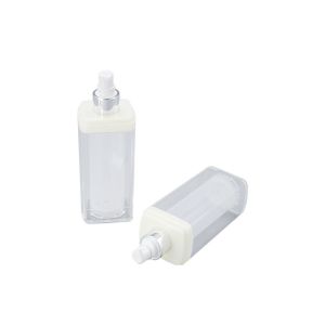 UKA51 Recyclable 100ml Square Airless Lotion Bottles With Transparency Lid