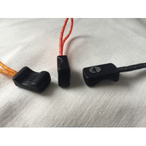 Small Silver Logo Printed Rubber Zipper Puller For Boots Wide Application