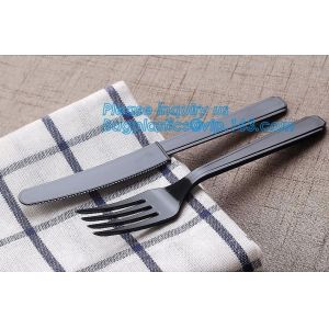 6" PS Disposable Plastic Forks Spoons Knives Western Cultery Sets in Restaurants