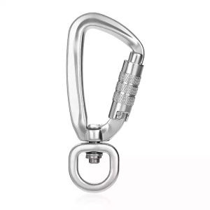 4KN Aviation Aluminum Self Swivel Rock Climbing Carabiner for Heavy Industry Snap Hook