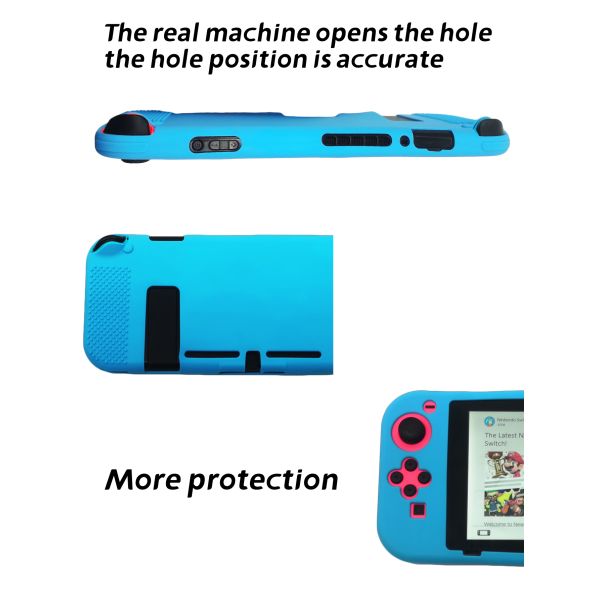 Anti- Slip Protective Silicone Case For Nintendo Switch Openable Back Stand