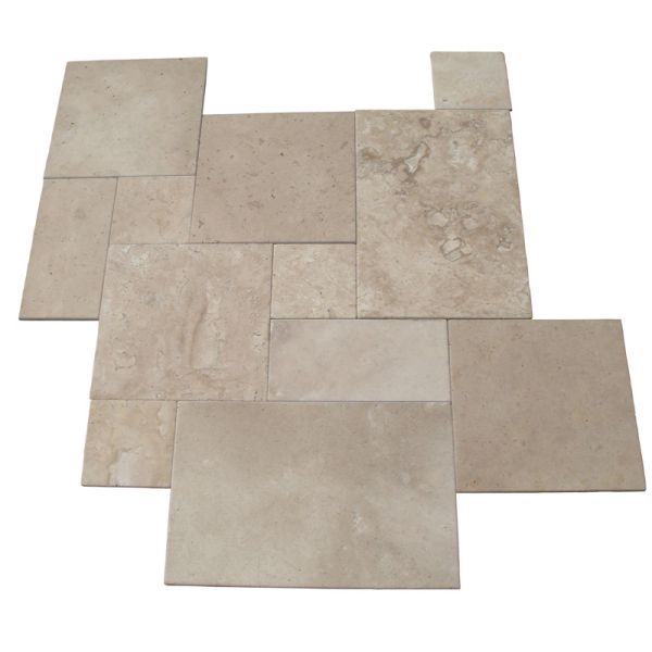 Quality Polished Large Travertine Natural Stone Tile For Road Paving Light Coffee Color wholesale