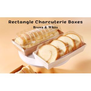 Sandwich Kraft Paper Box With Clear Lids, Individual Charcuterie Sushi