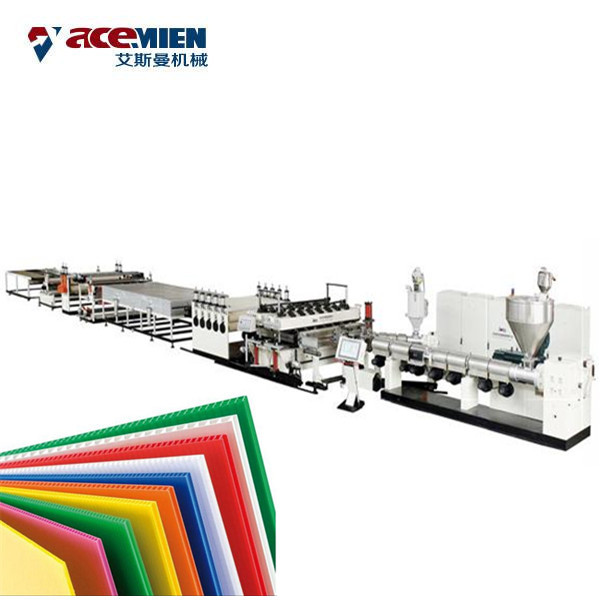 PE PP Hollow Sheet Extrusion Line Plastic Hollow Grid Plate PC PE Extrusion