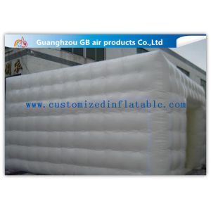 Double Stitching Whiten Inflatable Lawn Tent With Cube Bubble / Square Structure