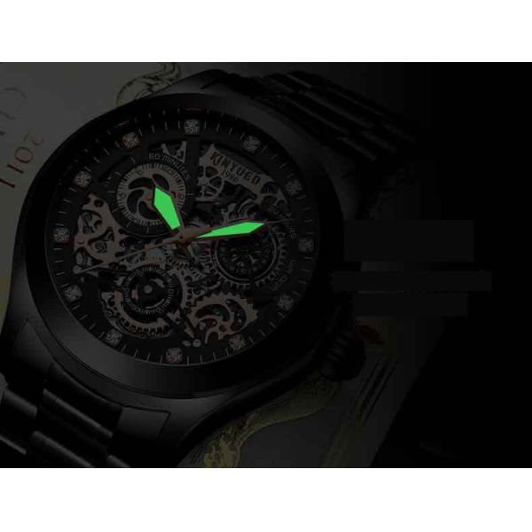 Good Luster Stainless Steel Mechanical Watch With High Hardness Table Mirror