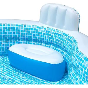 Family Fun Guaranteed with AJUNION 10ft Inflatable Pool and 2 Air-cushioned