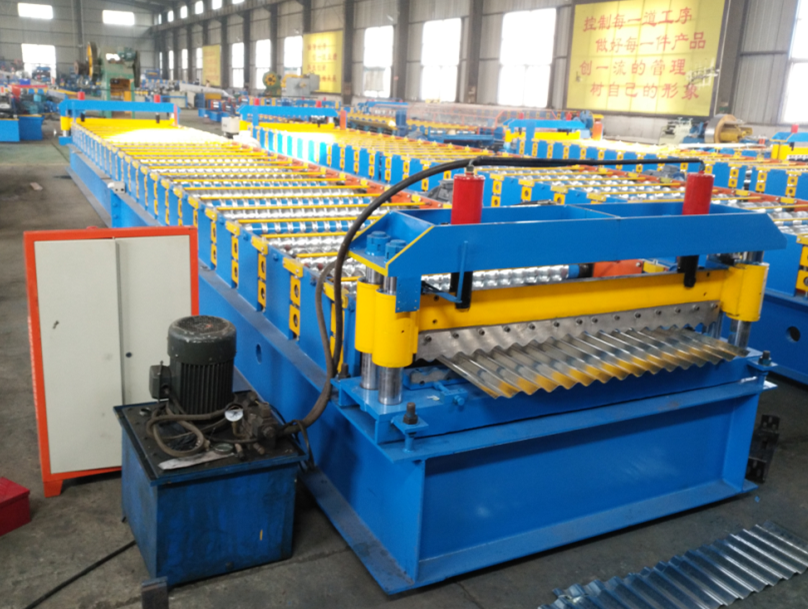 CE 860 Metal Roof Roll Forming Machine Hydraulic Profile Cutting