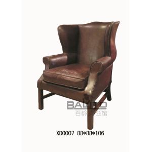 China British style single leather high back sofa furniture,#XD0007 on sale