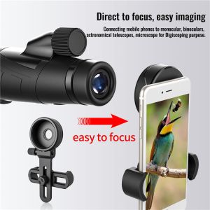 Black Cell Phone Spotting Scope Adapter For Telescope Binoculars Monocular