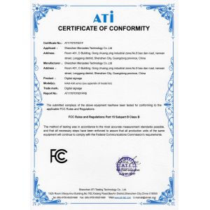 Shenzhen MercedesTechnology Co., Ltd. Certifications