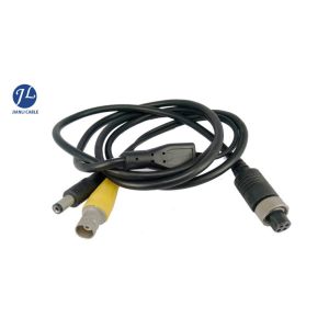 Bus Camera Monitor Audio Video Aviation Cable With GX12 4 Pin AC DC Connector