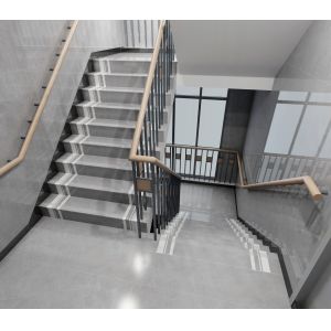 High Glossy Stair Ceramic Tiles Staircase Carrara White Porcelain Tiles