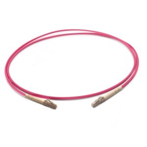 Violet LSZH PVC OM4 Simplex 3.0mm Fiber Optic Patch Cable LC UPC To LC UPC