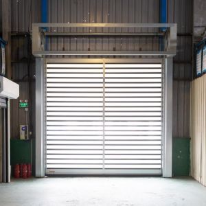 Cheap Roll Up Aluminum Alloy Panel Workshop Security Doors Wind Load Max 30m / s for sale
