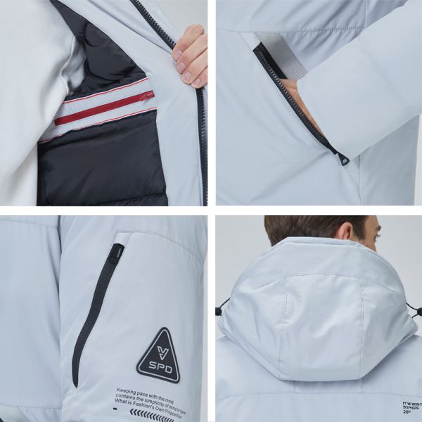 Size 46-Size 54 Mens Down Coat Mens Lightweight Puffer Jacket Multi Pocket