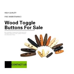 Cheap Two Holes Oval Shape 30*10mm Wooden Toggles Buttons for sale
