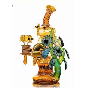 Cheap 11.5 Oil Rig Water Pipe American Color Glass Smoking Pipe With Bow for sale