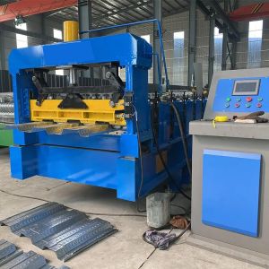 Steel Structure 1020 Floor Decking Roll Forming Machine With PLC System