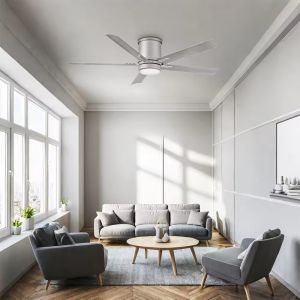 Wholesale 42"/52" Aluminum LED Ceiling Fan with Light Three-Color LED 6