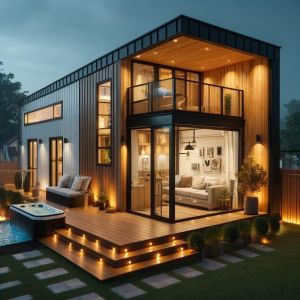 Folding Container House Durable Steel Structure With EPS Sandwich Panel Easy