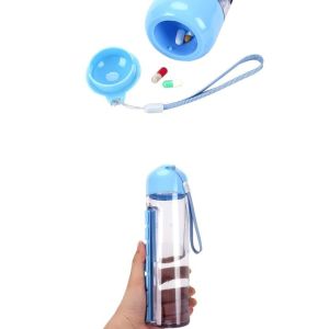 plastic mug with 7 days storage plastic pill box, plastic bottle creative style