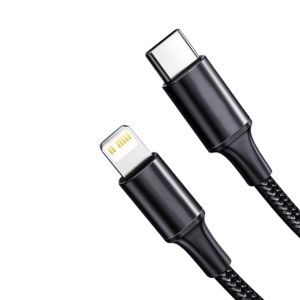 Black Color USB Fast Charging Cable With Nylon Braided Cover 10Gbps Transfer