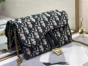 Cheap OEM Branded Saddle Long Dior Oblique Jacquard Pouch Wallet for sale