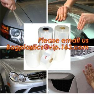 packaging stretch paint protective film for sheet, High glossy transparent car light protective film with 3 layers car
