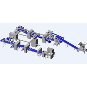 Raised Bread Donut Production Line 800 - 15000 Pcs/Hr With Hexagon Cutter