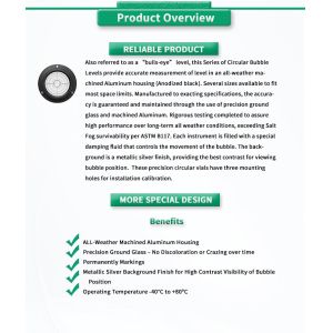 Machined Aluminum Housing Material Bulls-Eye Bubble Inclinometers for UNIVO UBIS