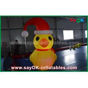 RGB Led Lighting Yellow Duck Inflatable Model With Blower For Event ROHS