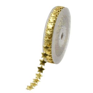 15mm*15m Ultrasonic Star Wired Ribbon Plain Pattern Jacquard Ribbon