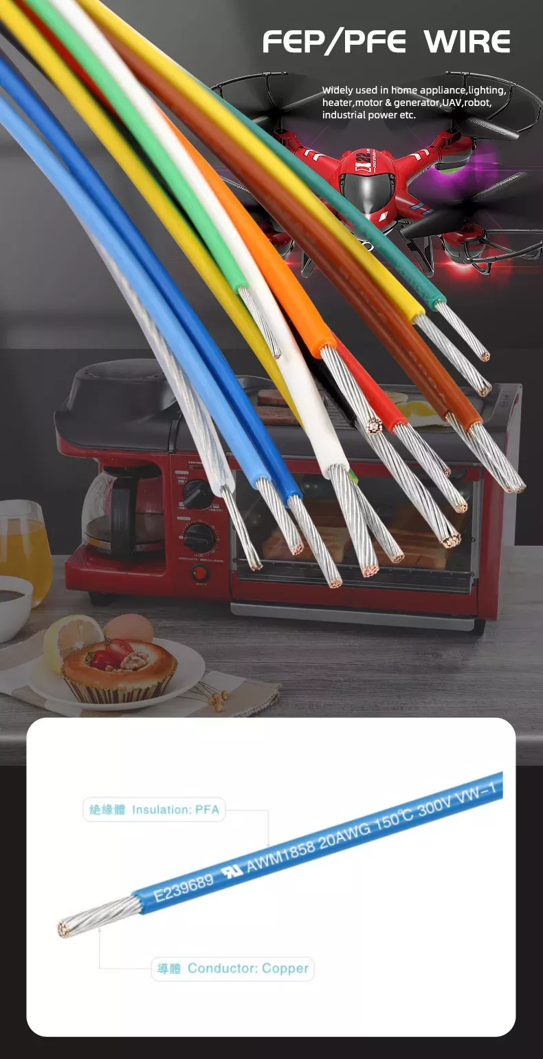 300V Ultra Thin Heat Resistant Cable With PFA Insulation For Home Appliance
