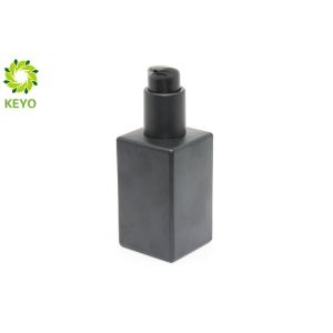 Square Glass Foundation Bottle , 120ml Matte Black Makeup Foundation Containers