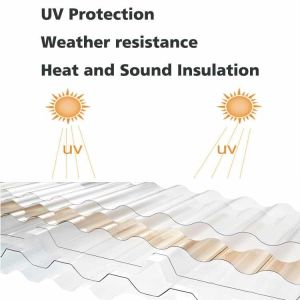 UV PC Transparent Sheet , Polycarbonate Clear Corrugated Plastic Sheets For