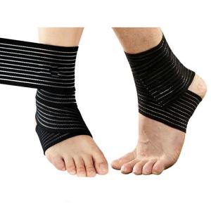 China Sprain Injury Pain Brace Ankle Support Wrap Gym Sports Basketball Bandage Strap .Elastic material.Customized size. on sale
