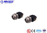 PCB Board Circular Push Pull Connectors Elbow 90° Socket With Two Nuts