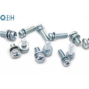 Hexagon Head Cross Recessed Bolt Zinc Coating With Indentation