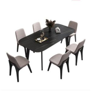 Nordic Minimalist Wood Dining Table Light Luxury Modern For 6 People