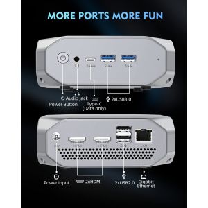 4K AMD Ryzen A9 9400 APU Linux Mini PC Ubuntu 8GB RAM 128GB SSD