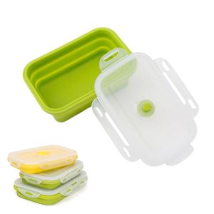 China Amazon Hot Eco Wholesale Healthy Microwavable Silicon Collapsible Microwave Lunch Box Food Kit Containers on sale